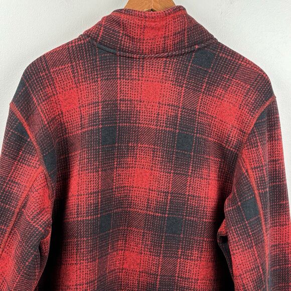 The North Face 1/4 Zip Pullover Men’s XL Red Black Brush Fleece Warm Collar EUC - Picture 11 of 11